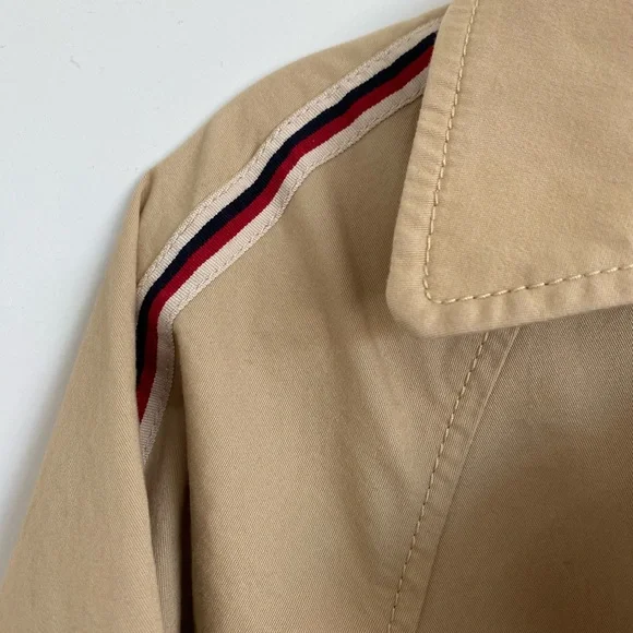 Maeve Beige Cropped Trench Jacket with Shoulder Stripe - Picture 4 of 5